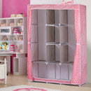 Large Fully-Closed Clothes Storage Organizer with Metal Shelves & Dustproof Non-woven Fabric Cover