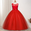 Kids dresses for girls Teenage party princess dress red white dress