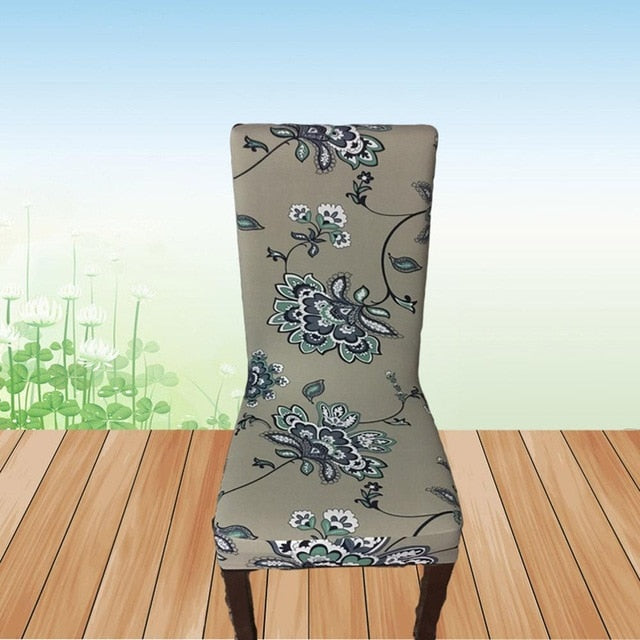 Flower Printing Removable Chair Cover Big Elastic Slipcover Modern Kitchen Seat