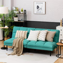 Modern Convertible Futon Sofa Bed Linen Fabric Folding Couch Recliner Aquamarine