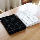 Modern Square Plaid Black And White Table Cloth Cotton Linen