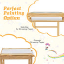 Kids Multi Activity Play Table Wooden Building Block Desk with Storage Paper Roll