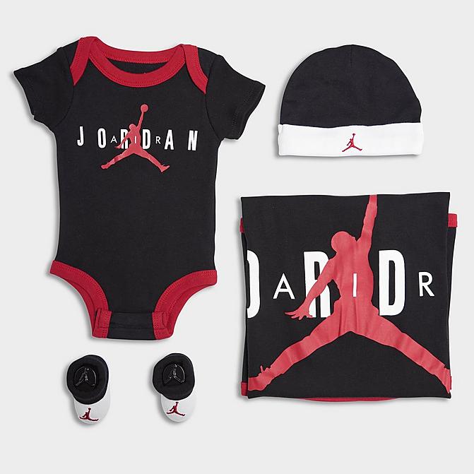 INFANT JORDAN BODYSUIT, HAT, BOOTIES AND BLANKET GIFT SET (4-PIECE)