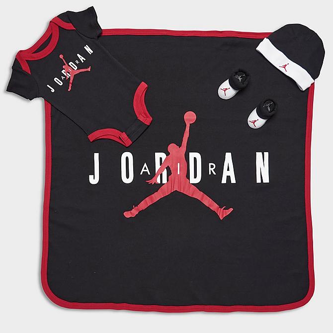 INFANT JORDAN BODYSUIT, HAT, BOOTIES AND BLANKET GIFT SET (4-PIECE)