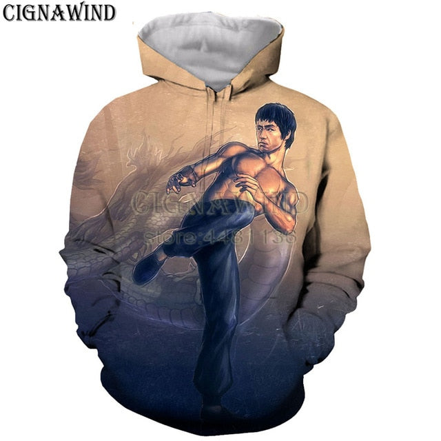 hoodie men/women 3D printed  hoodies Bruce Lee sweatshirt