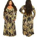 maxi long dress african clothing bazin riche robe chain print dashiki dress