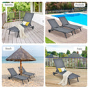 6-Position Adjustable Fabric Outdoor Patio Recliner Chair - Gray