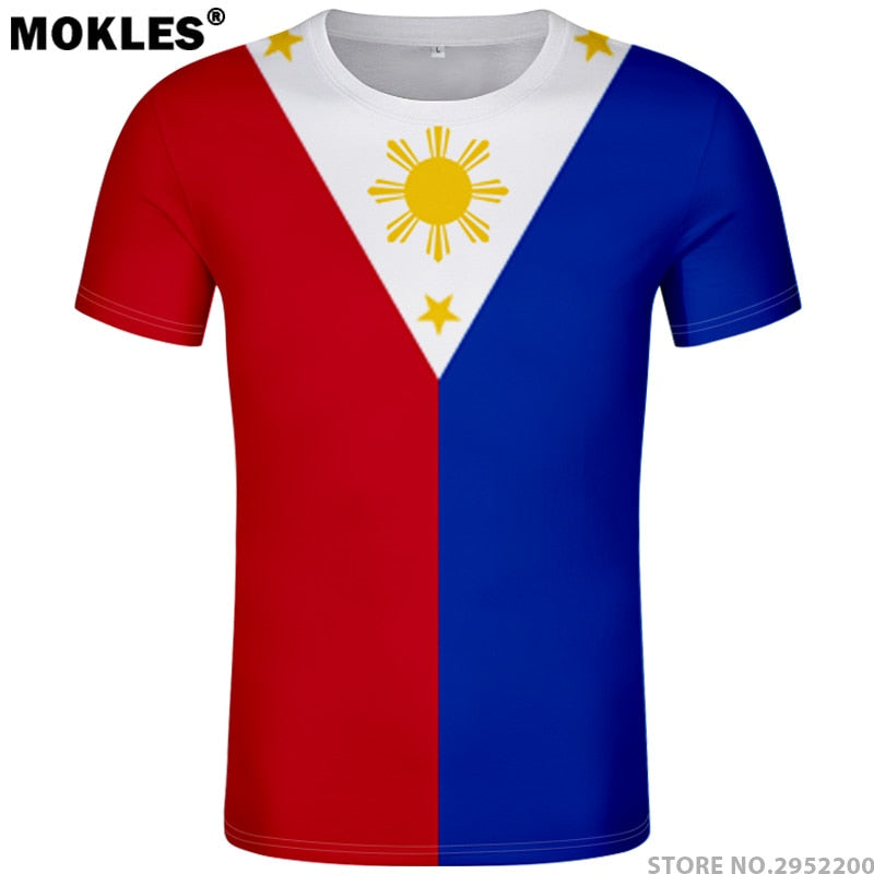 PHILIPPINES t shirt diy free custom name number phl t-shirt nation flag