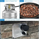 Patio Propane Burning Fire Bowl Column W/ Lava Rocks & Cover 40,000 BTU