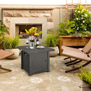 Patiojoy 30" Gas Fire Pit Table 50,000 BTU Square Propane Fire Pit Table W/