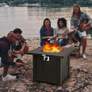 Patiojoy 30" Gas Fire Pit Table 50,000 BTU Square Propane Fire Pit Table W/