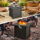 Patiojoy 30" Gas Fire Pit Table 50,000 BTU Square Propane Fire Pit Table W/