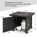 Patiojoy 30" Gas Fire Pit Table 50,000 BTU Square Propane Fire Pit Table W/