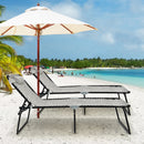 Folding Lounge Chaise Chair 4 Position Patio Recliner w/Pillow Sunbathe Chair