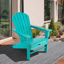 Outdoor Patio HDPE Adirondack Chair Beach Seat Retractable Ottoman Turquoise