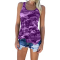 Plus Size 2019 Fashion Women Summer Camouflage Print Sleeveless Sexy Camo Lady Vest T-Shirt Tank Top