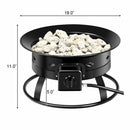Portable Propane Outdoor Gas Fire Pit W/ Cover & Carry Kit 19-Inch