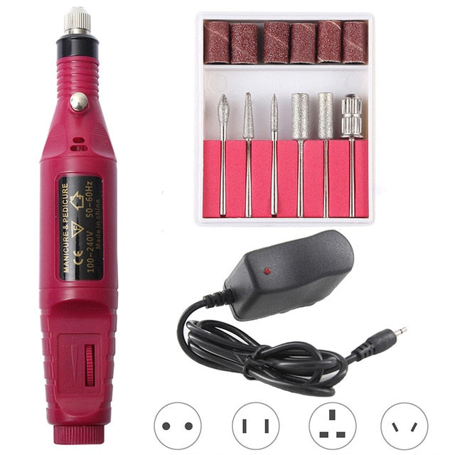 Professional Electric Nail Drill Machine Pedicure Manicure drill set Milling Cutters Set