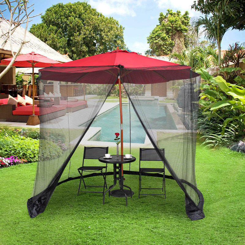 9/10FT Umbrella Table Screen Cover Mosquito Bug Insect Net Outdoor Patio Netting