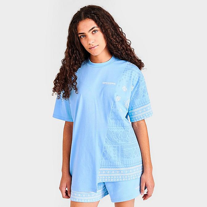 WOMEN'S SUPPLY & DEMAND PAISLEY PATCH SPLIT T-SHIRT