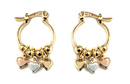 Peermont 18K Gold Plated Tri-Gold Heart Hoop Earrings