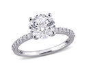 Miabella Women's 2-3/4 Carat T.G.W. Round-Cut Created White Sapphire 10k White Gold Engagement Ring