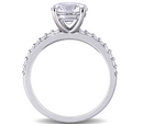 Miabella Women's 2-3/4 Carat T.G.W. Round-Cut Created White Sapphire 10k White Gold Engagement Ring