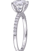 Miabella Women's 2-3/4 Carat T.G.W. Round-Cut Created White Sapphire 10k White Gold Engagement Ring