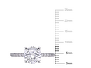 Miabella Women's 2-3/4 Carat T.G.W. Round-Cut Created White Sapphire 10k White Gold Engagement Ring