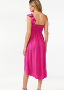 Sofia Jeans by Sofia Vergara Women's Ruffle One Shoulder Dress