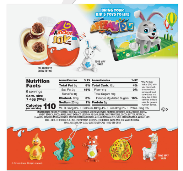 Kinder Joy Eggs, 6 Count Family Pack, Individually Wrapped Chocolate Candy Easter Eggs With Toys Inside