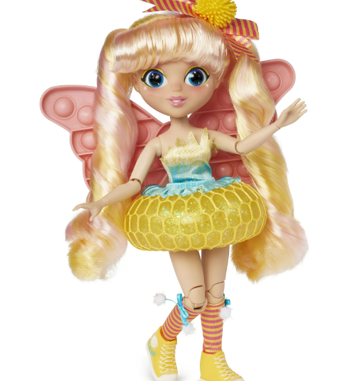 Fidgie Friends Dandelion Wishes, Butterfly-Winged Fashion Doll with Fidget Toy Features, Age 6+