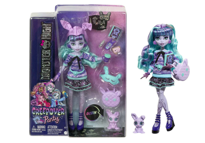 Monster High Doll and Sleepover Accessories, Twyla, Creepover Party