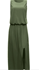 MELDVDIB Women Sleeveless Casual Pure Color Summer Swing Long Dresses Daily Party Beach Round Neck Summer Sundress Holiday, Gift on Clearance