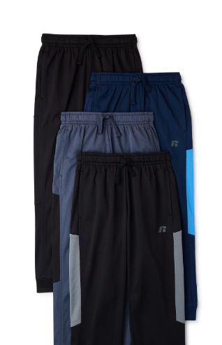 Russell Boys Year Round Joggers, 4-Pack, Sizes 4-18 & Husky