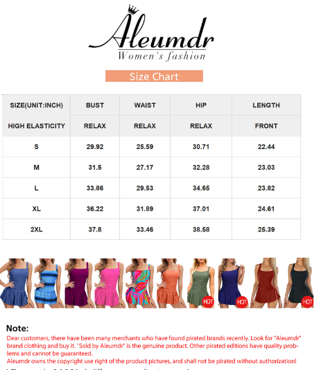 Aleumdr Black Tummy Control One Piece Swimsuits for Women Swimdress Slimming Swimwear Bathing Suits 2XL