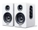 Sanyun SW208 3" Active Bluetooth 5.0 Bookshelf Speakers – 60W Carbon Fiber Speaker Unit - Built-in 24bit DAC - Dynamic 3D Surround Sound – 2.0 Computer PC Monitor Gaming Speakers (Pair, White)