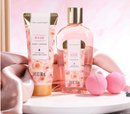 Spa Gift Baskets for Women, 9 Pcs Rose Bath Gift Kits, Holiday Valentines Body Care Gifts Set