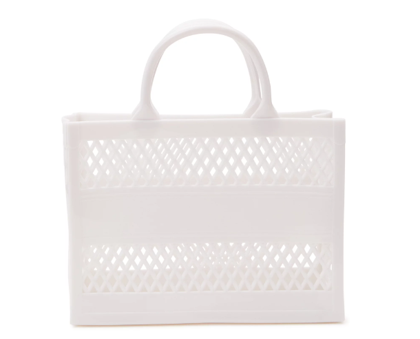 No Boundaries Women's Jelly Mini Tote Handbag White