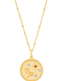 Brilliance Fine Jewelry Capricorn Symbol Pendant in Sterling Silver and 14K Gold Plate,20"