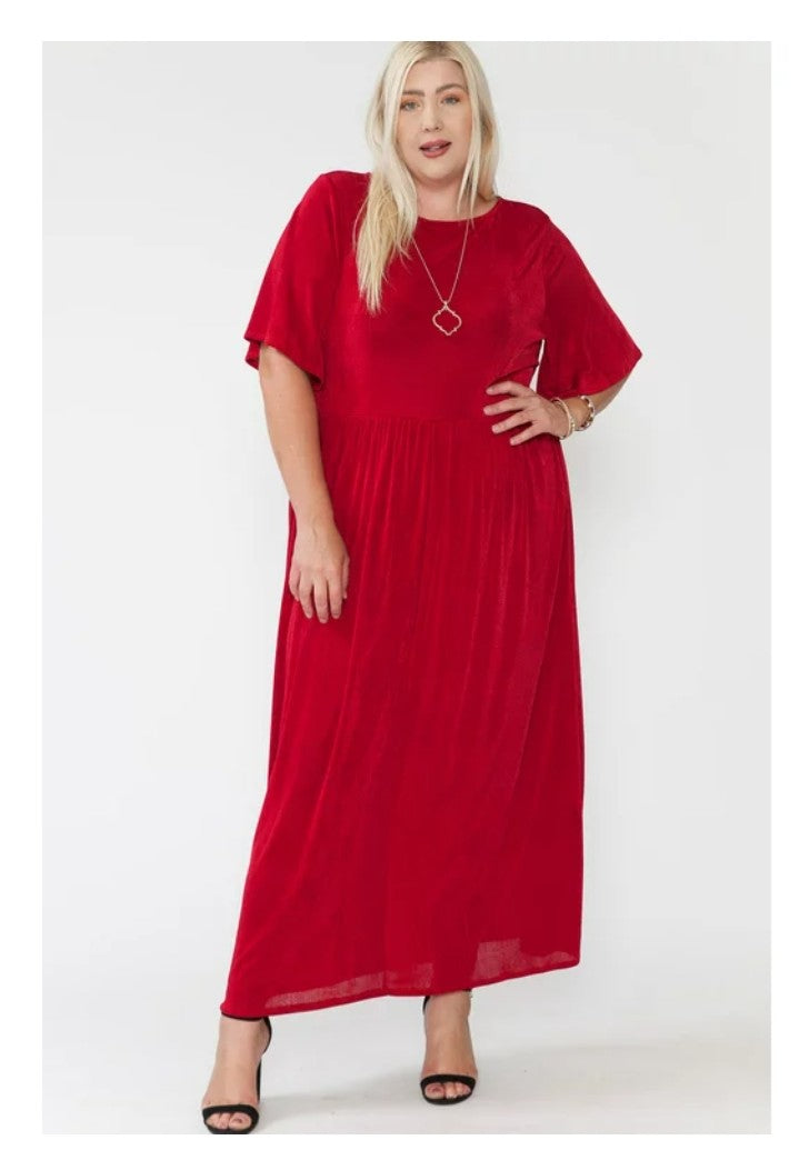 Woman's Plus Maxi Dress with Front Twisted