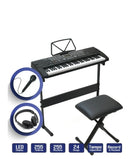 61-Key Electronic Keyboard Piano with Stand, Stool, Headphones and Microphone
