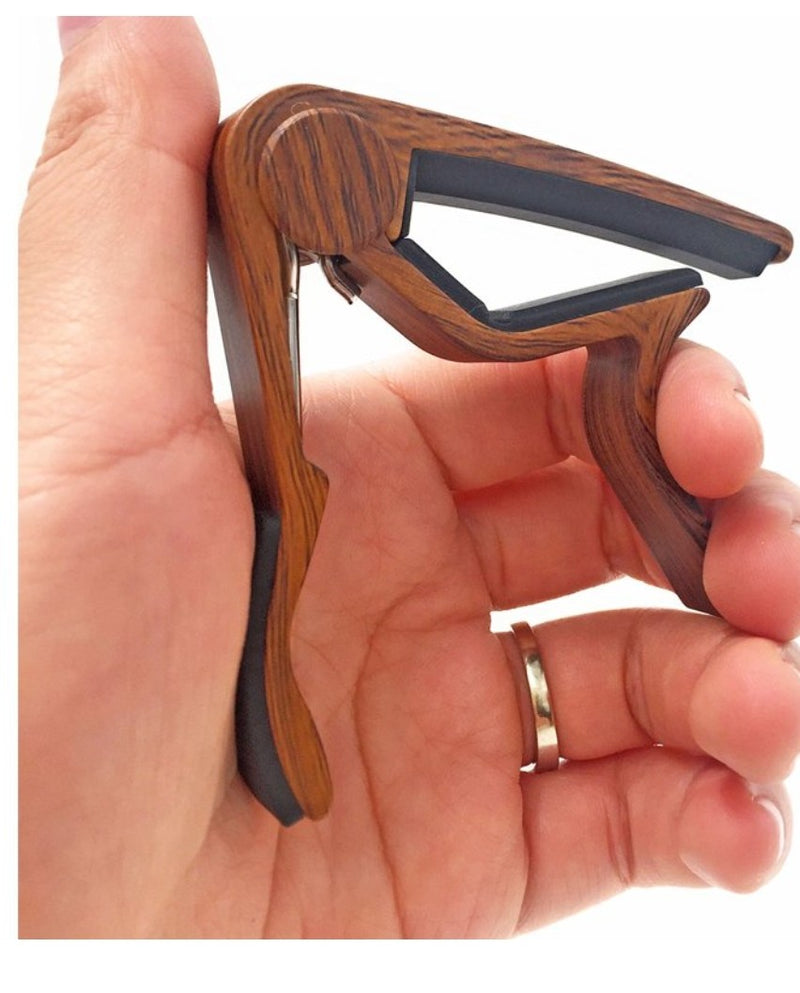 WINGO Pro Guitar Capo for Acoustic & Electric Guitars-Rosewood Color with 5 Medium Picks