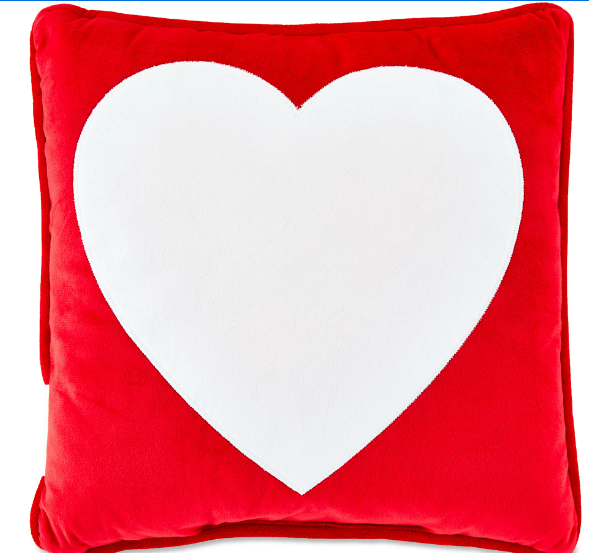 Way To Celebrate Valentine 14" Square Reversible Red And White Heart Decorative Pillow