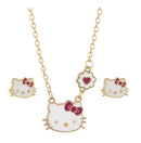 Hello Kitty Girl's Stud Earring and Necklace Set