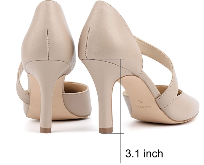 JENN ARDOR Women Closed Pointed Toe Pumps Dressy Heels Evening Stilettos Wedding Bride Party Shoes