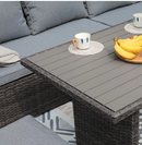 JOIVI Patio Furniture Set, 7 Pieces PE Rattan Wicker Dining Sofa Set, Outdoor Patio Furniture with Ottoman and Aluminium Table, Gray