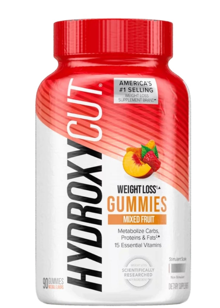 Hydroxycut Gummies Weight Loss Supplement with Biotin, Mixed Fruit, Unisex, 90 Ct
