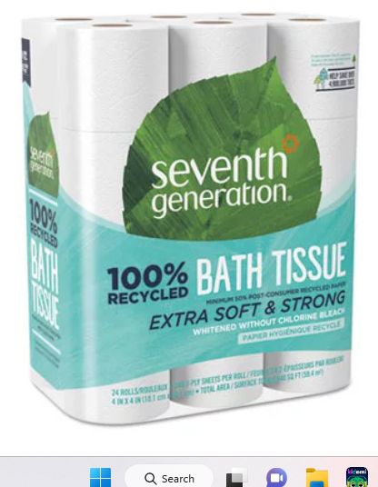 Seventh Generation 100% Recycled Bath Tissue 2-Ply White 24 Count