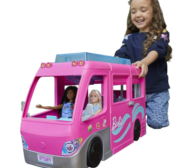 Barbie Camper, Doll Playset with 60 Accessories, 30-Inch Slide, Dream Camper